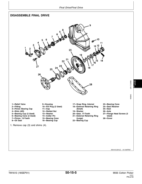 John Deere 9935 Cotton Picker Service & Repair Manual TM1613 PDF
