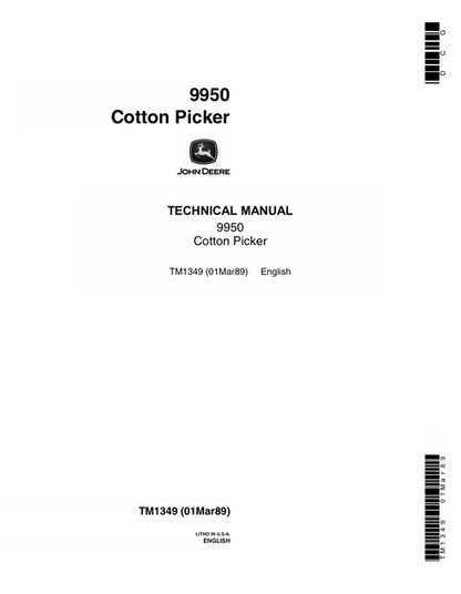 John Deere 9950 Cotton Picker Technical Manual TM1349 PDF