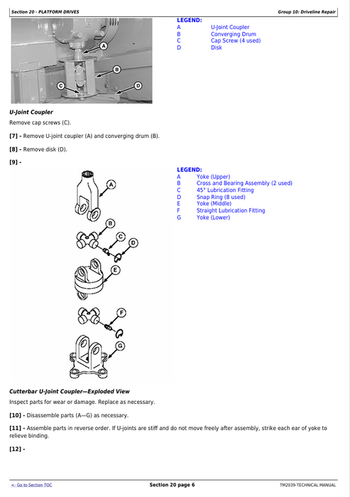 John Deere 995 5 Meter Rotary Platform Repair & Diagnostic Manual