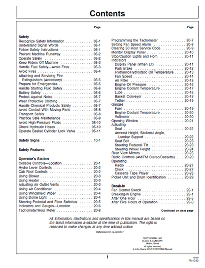 John Deere 9970 Cotton Picker Operator Guide OMN200258 PDF