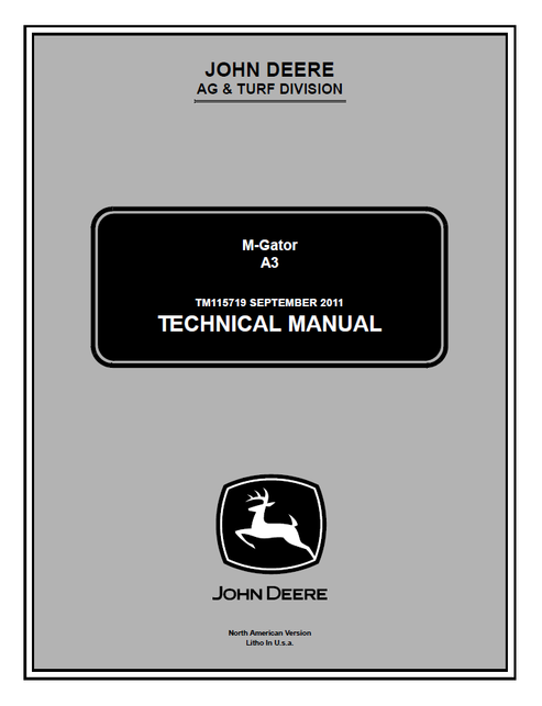 John Deere A3 M-Gator Service & Repair Manual TM115719