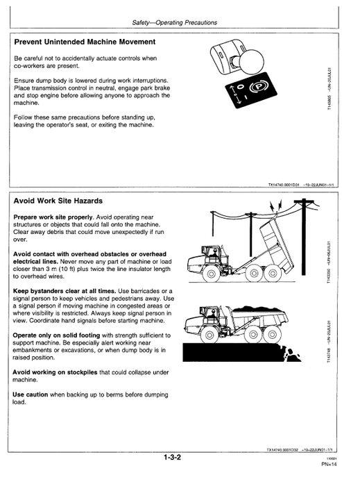 John Deere AH350-D AH400-D Dump Truck Operator Manual PDF