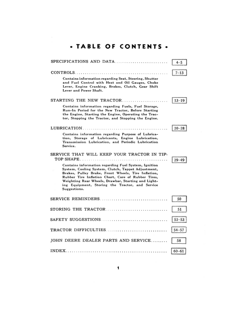 John Deere AR-AO Tractor Operating & Maintenance Manual