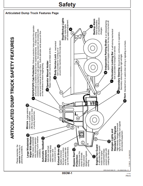 John Deere B25C Articulated Dump Truck Manual OMT167174