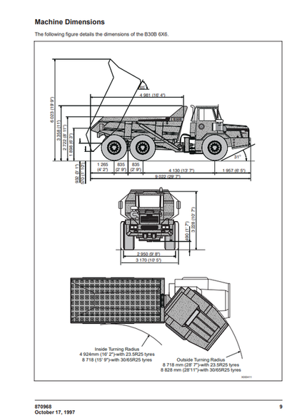 John Deere B30B 6X6 Dump Truck Operator Manual PDF