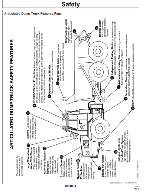 John Deere B35C/B40C Articulated Dump Truck Manual OMT167176