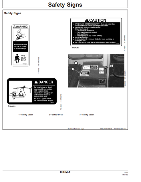John Deere B35C B40C Dump Truck Operator Manual PDF