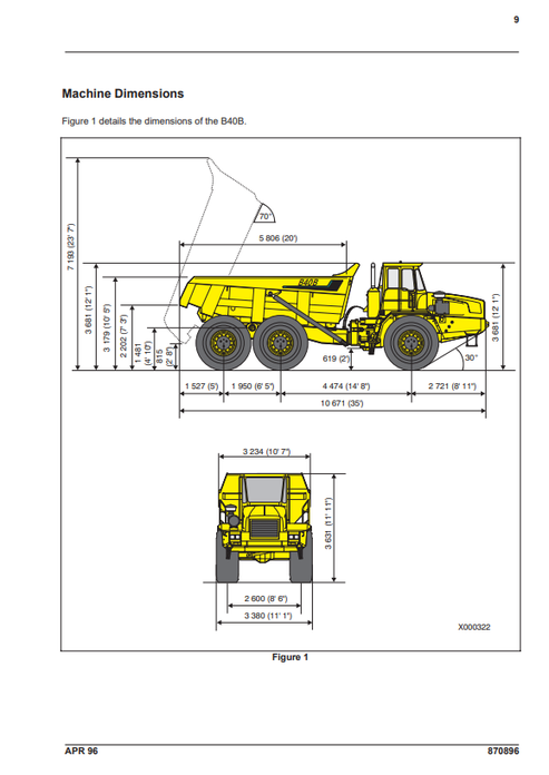 John Deere B40B MK I Dump Truck Operator Manual PDF