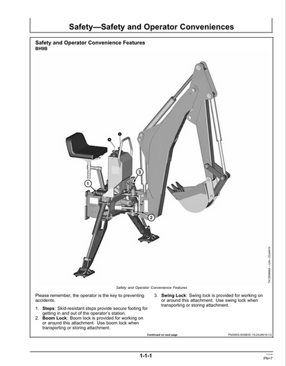 John Deere BH9B BH10B BH11B Backhoe Manual OMT420808X19