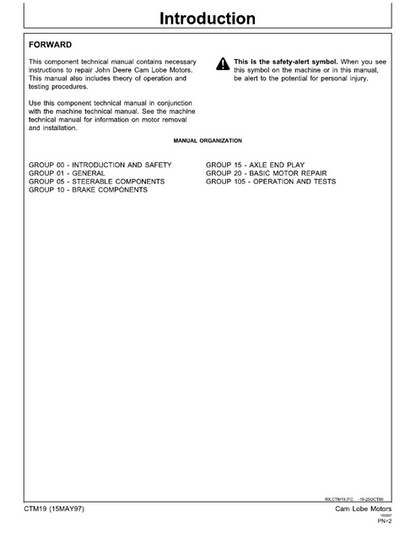 John Deere Cam Lobe Motor Service & Repair Manual CTM19 PDF