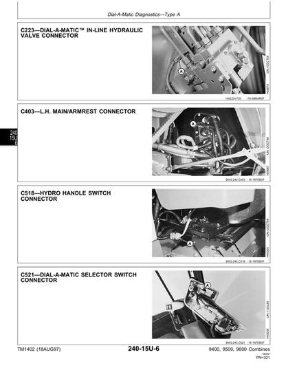 John Deere Combine Diagnostic & Test Manual 9400 9500 9600 TM1402