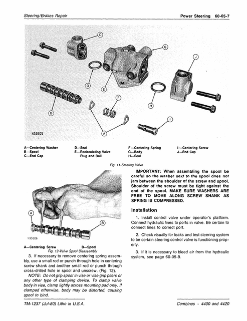 John Deere Combine Technical Manual 4400 4420 TM1237 PDF
