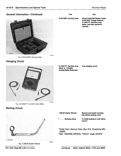 John Deere Combine Technical Manual 6620 7720 8820 TM1202