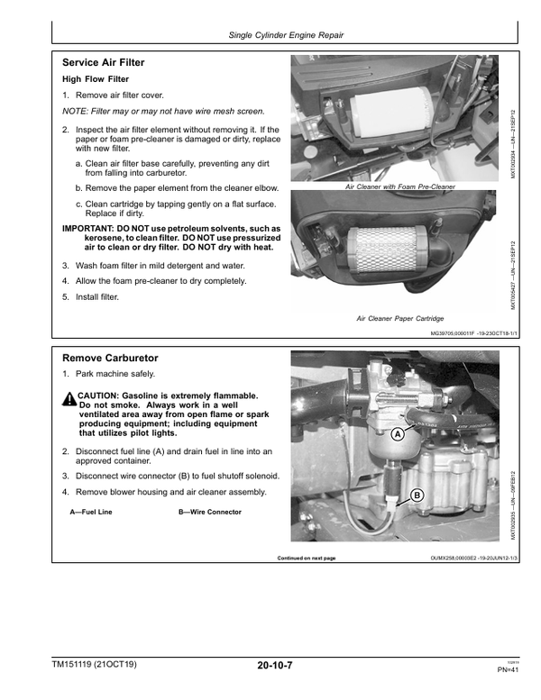 John Deere E100-E180 Lawn Tractor Diagnostic & Service Manual TM151119