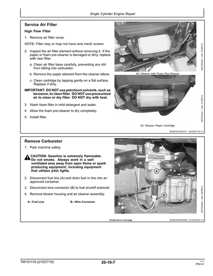 John Deere E100-E180 Lawn Tractor Diagnostic & Service Manual TM151119