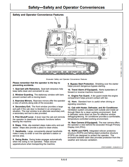 John Deere E240 E240LC Excavator Operation & Maintenance Manual