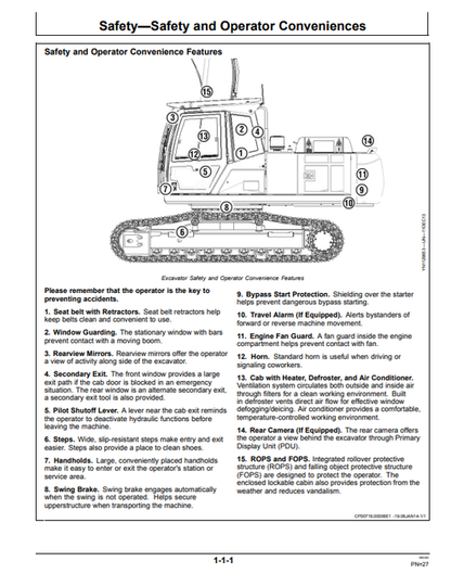 John Deere E240 E240LC Excavator Operation & Maintenance Manual