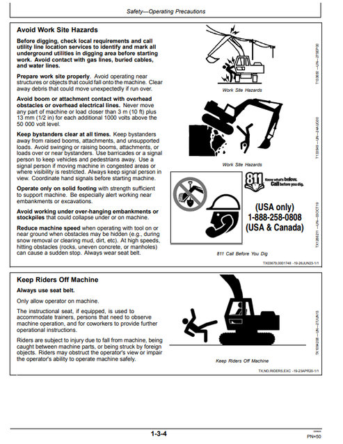 John Deere E300LC Excavator Manual OMT400978X019
