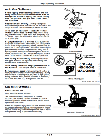 John Deere E300LC Excavator Manual OMT400978X019
