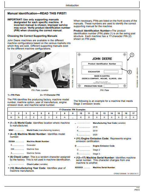 John Deere E36ZS Excavator Operation & Maintenance Manual PDF
