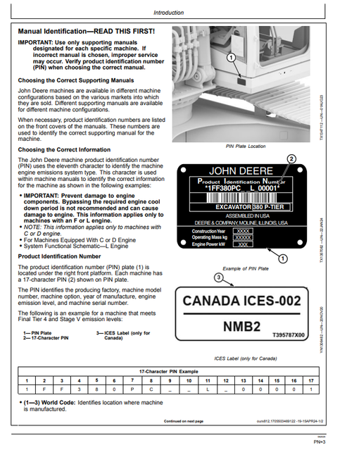 John Deere EDPR38 P Excavator Operation & Maintenance Manual
