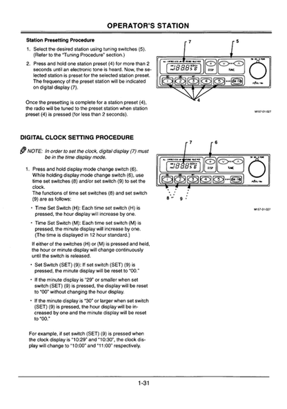 John Deere EX110M-5 Hitachi Excavator Operation & Maintenance Manual