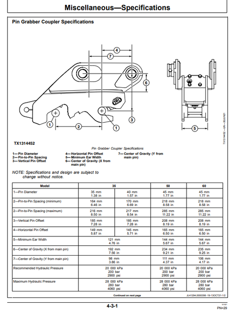 John Deere Excavator PIN Grabber Coupler Operator Guide PDF