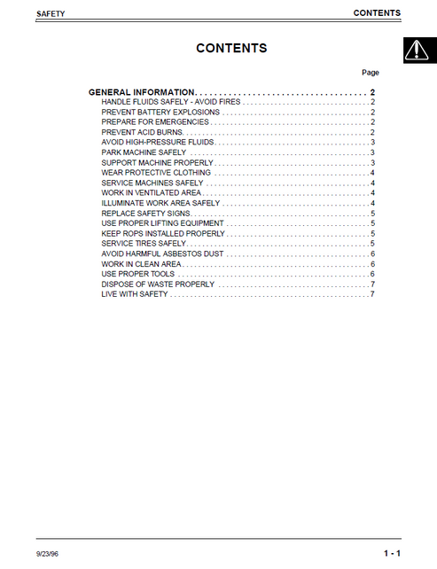 John Deere F1145 Front Mower Workshop Technical Manual TM1519