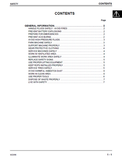 John Deere F1145 Front Mower Workshop Technical Manual TM1519