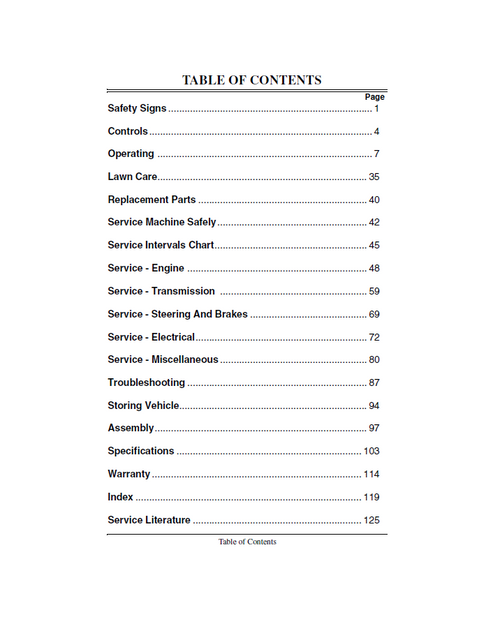 John Deere F1145 Mower Operator & Maintenance Guide OMM124892
