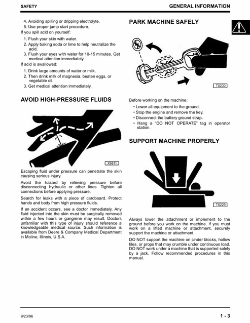 John Deere F1145 Mower Technical Service Manual TM1519 PDF