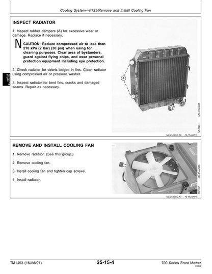 John Deere F710 And F725 Front Mower Service Manual PDF TM1493