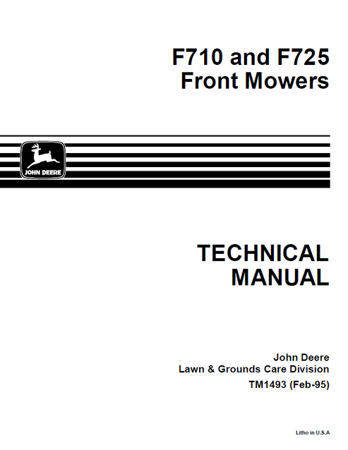 John Deere F710 F725 Front Mower Technical Manual TM1493