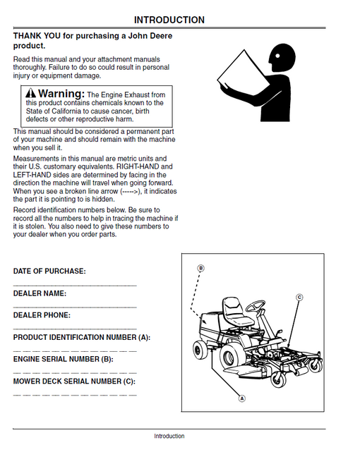 John Deere F735 Front Mower Operation & Maintenance Manual