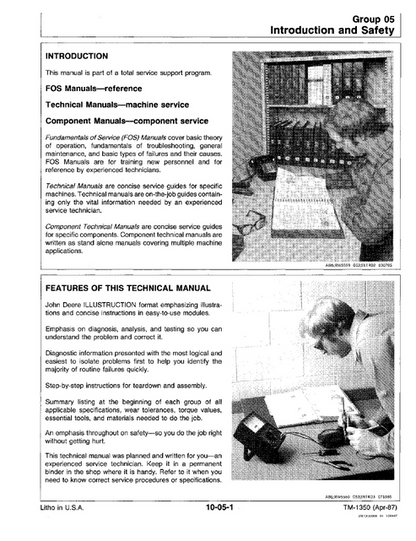 John Deere F911-F935 Front Mower Repair & Maintenance Manual TM1350