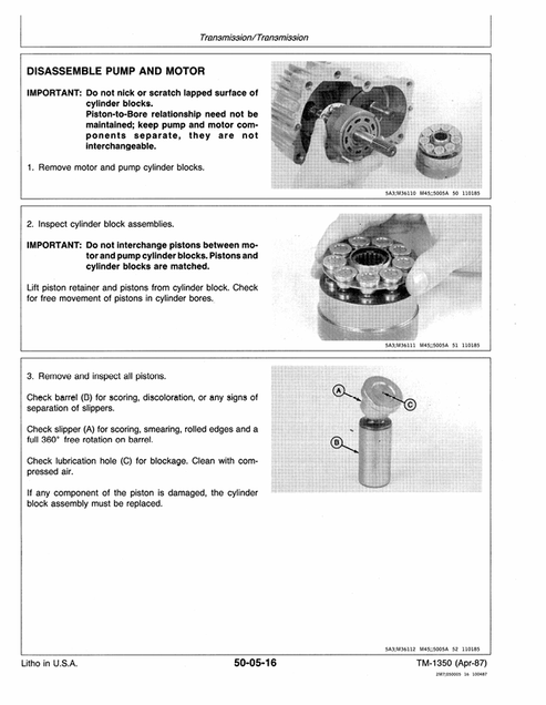 John Deere F912 F915 F935 Front Mower Repair & Maintenance Manual