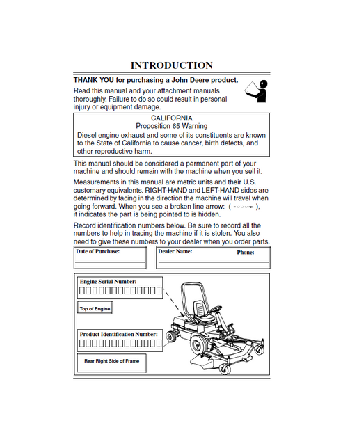 John Deere F925 & F935 Front Mower Operation Manual PDF