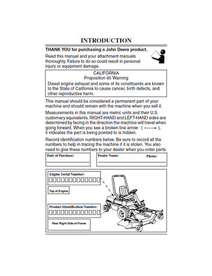 John Deere F925 & F935 Front Mower Operation Manual PDF