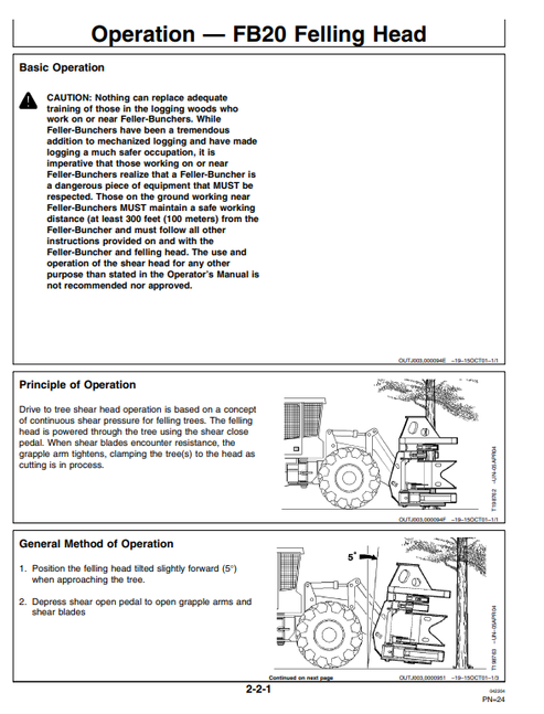 John Deere FB20 Drive Totree Shear Felling Head Operation & Maintenance Manual