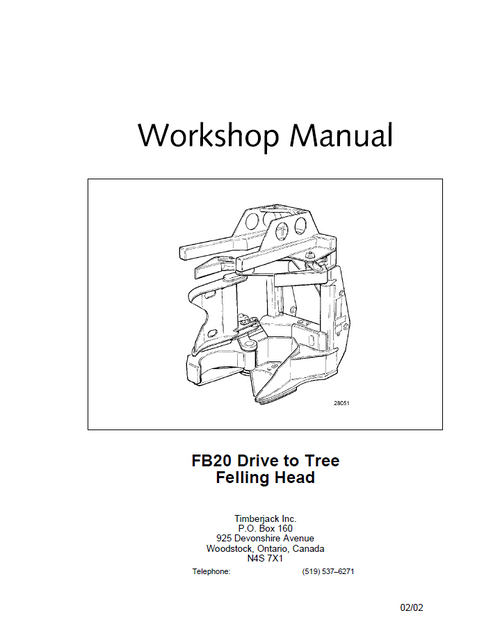 John Deere FB20 Shear Head Repair & Maintenance Manual TMF435784
