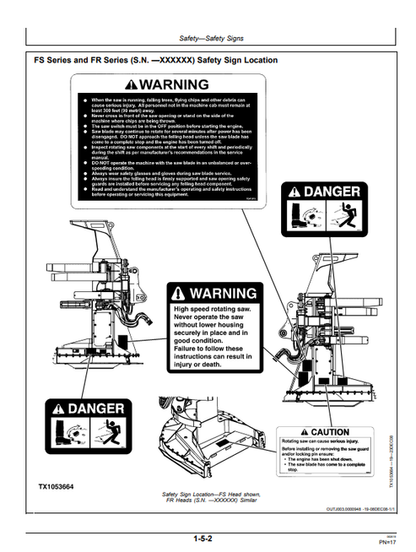 John Deere FD22B FS22B FR22B FR24B Felling Head Operator Guide