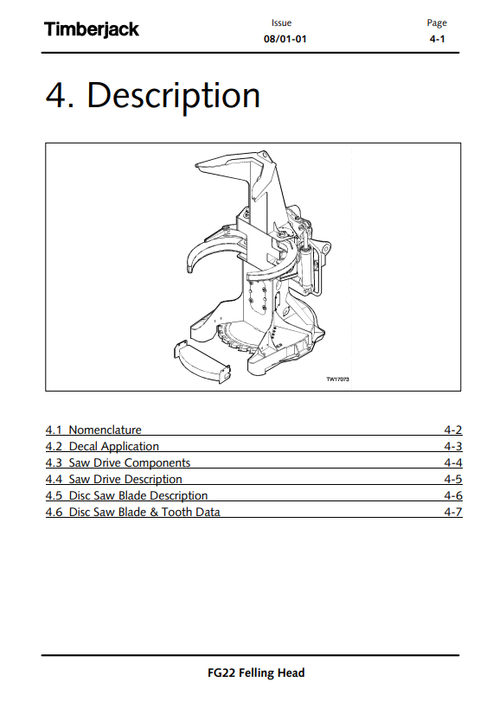 John Deere FG22 Disc Saw Felling Head Operation & Maintenance Manual