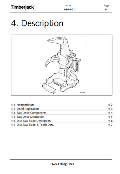 John Deere FG22 Disc Saw Felling Head Operation & Maintenance Manual