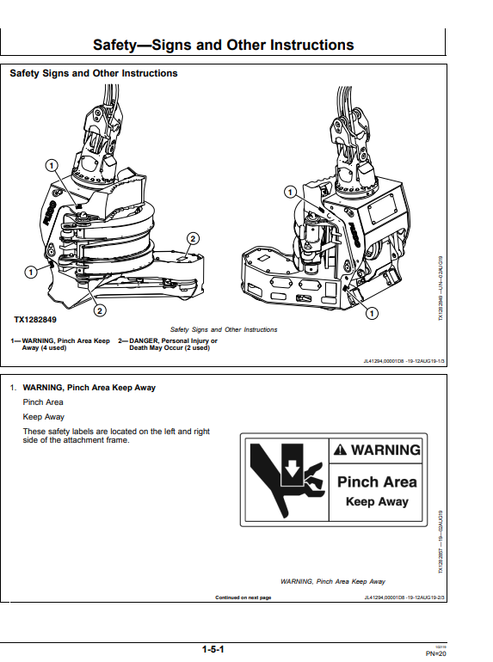John Deere FL100 Directional Felling Head Operator Guide OMT435602X019