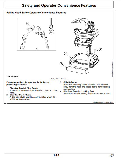 John Deere FR21B Felling Head Operating Manual PDF