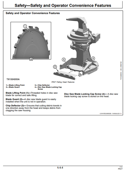 John Deere FR27 Disc Saw Felling Head Operating Manual PDF