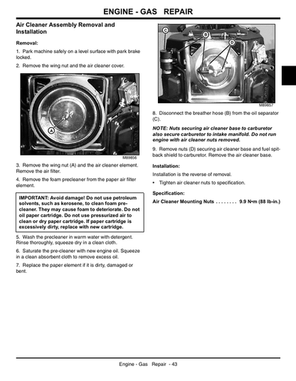 John Deere G100-G110 Garden Tractor Workshop Technical Manual TM2020