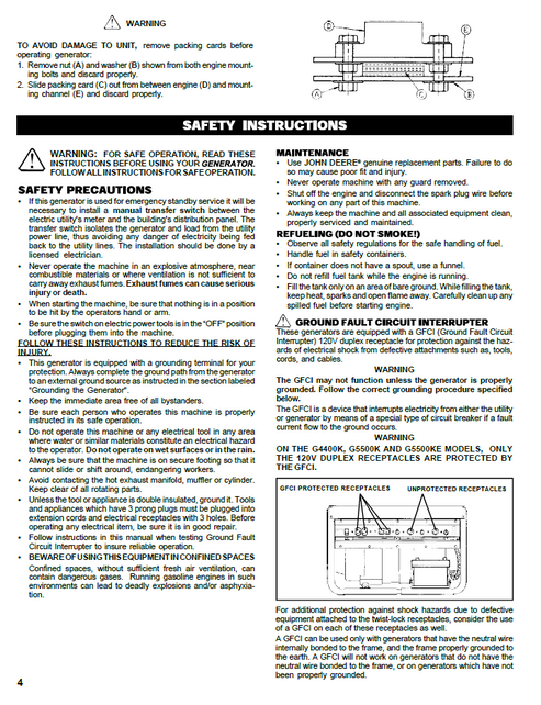 John Deere G2500K G4400K G5500K G5500KE Operator Guide PDF