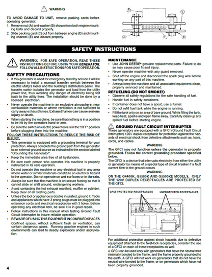 John Deere G2500K G4400K G5500K G5500KE Operator Guide PDF