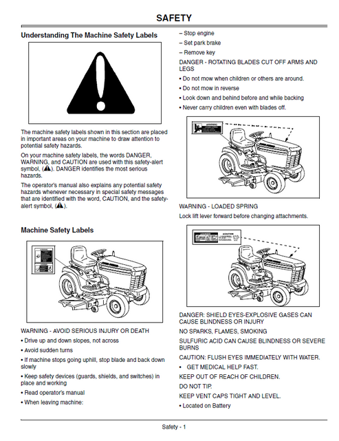 John Deere GT225 GT235 Lawn Tractor Service And Operator Manual PDF